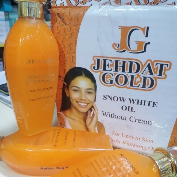 JEHDAT GOLD  WITHOUT CREAM  FOR UNEVEN SKIN  EXTRA WHITENING OIL 250ML