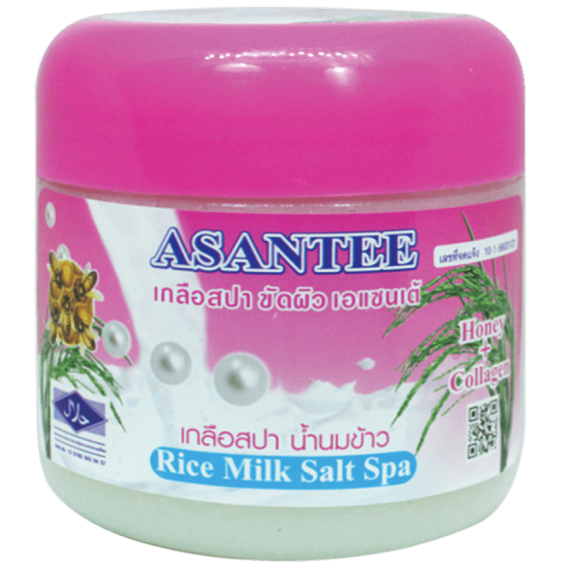 ASANTEE SPA SALT SCRUB MIXED WITH RICE MILK, HONEY AND PEARLS