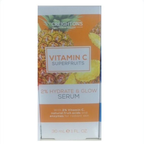 CREIGHTONS VITAMINC SUPERFRUITS  2% HYDRATE & GLOW SERUM  With 2% Vitamin C, natural fruit acids and enzymes for radiant skin 30ml