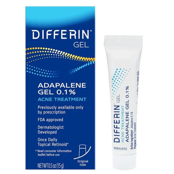 Differin 0.1% Adapalene Acne Treatment Gel, 15g