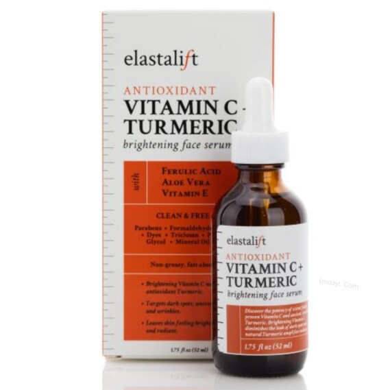 elastalift  ANTIOXIDANT  VITAMIN C + TURMERIC  brightening face serum  with  FERULIC ACID ALOE VERA VITAMIN E  1.75 fl oz (52 ml)