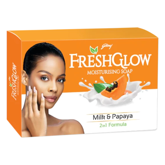 FreshGlow Moisturizing Soap - Milk & Papaya 65g - Pack of 6