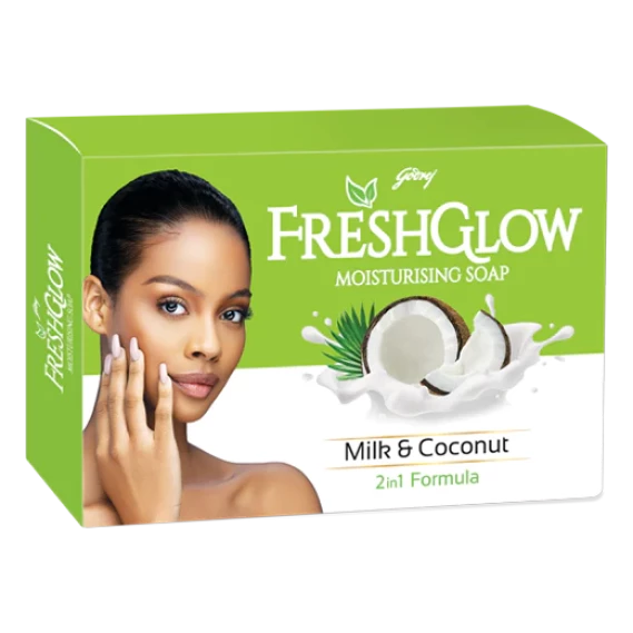 FreshGlow Moisturizing Soap - Milk & Coconut Oil 150g - Pack of 4