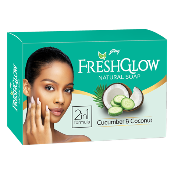 FreshGlow Natural Soap - Cucumber & Coconut 150g - Pack of 4