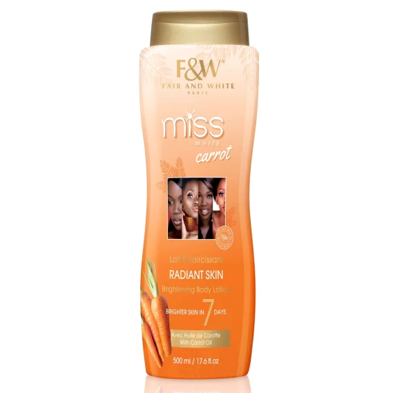 FAIR AND WHITE MISS WHITE CARROT BRIGHTENING BODY LOTION 17.6 FL OZ