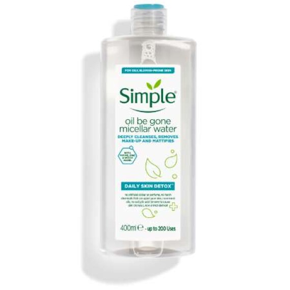 Simple Daily Skin Detox Oil Be Gone Micellar Water 400ml