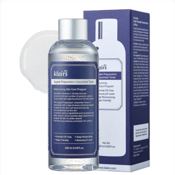 KLAIRS Supple Preparation Unscented Toner 6.08 fl oz,