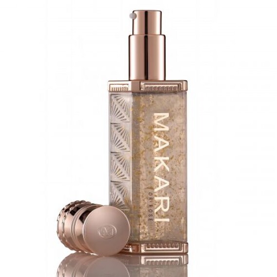 Makari 24K Gold Lightening Serum Anti-Aging Face & Neck Gel w/Real Gold Particles, Omega 3 & Active Probiotics for Wrinkles, Dark Spots & Blemishes