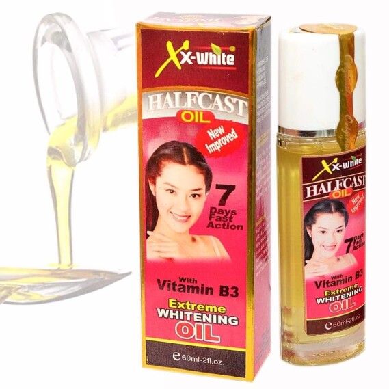 X-White  HALFCAST OIL  New Improved  7 Days Fast Action  With  Vitamin B3 Extreme WHITENING OIL 80ml